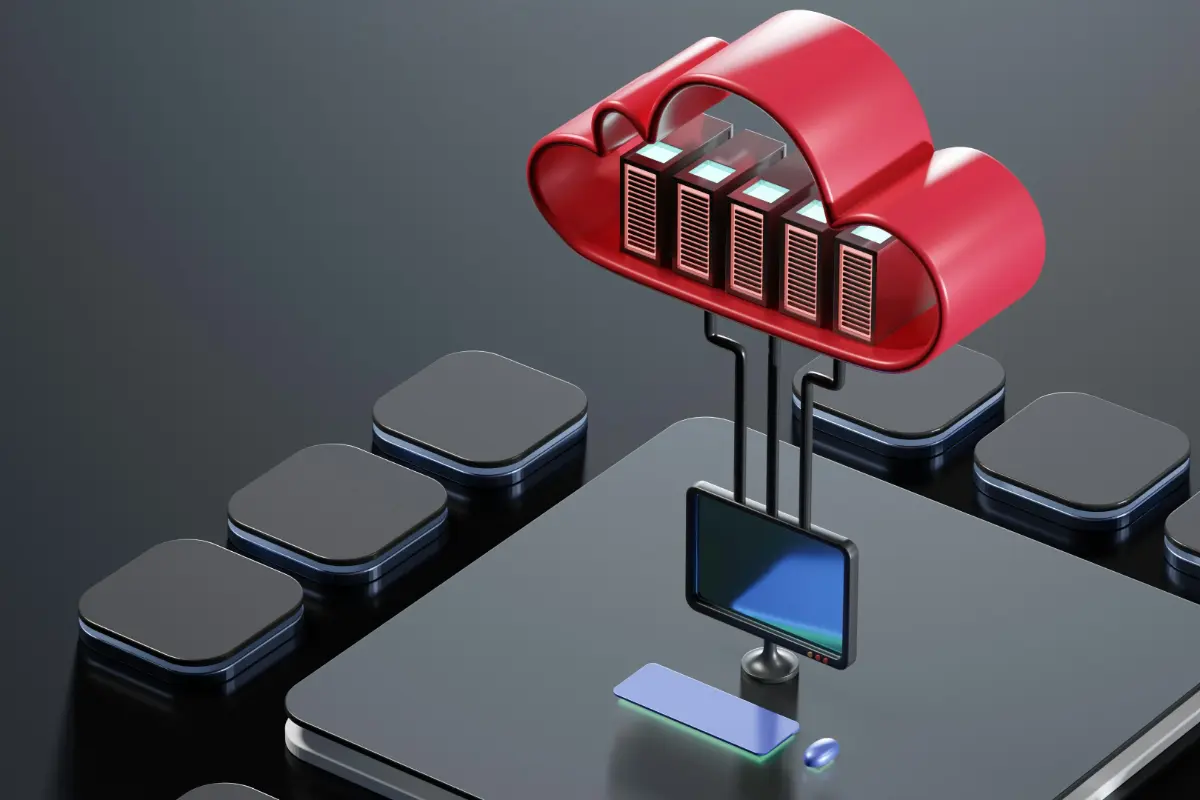 Concetto futuristico cloud computing - tendenze future per il cloud computing